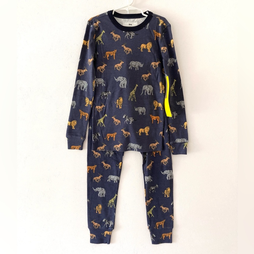 NWT J Crew Crewcuts Kids' animal print pajama set size 8 - Picture 2 of 7